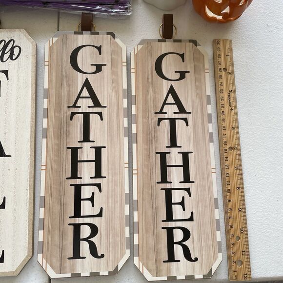 Fall Thanksgiving And Halloween Decor, Signs Tablecloths NWOT - Picture 3 of 6